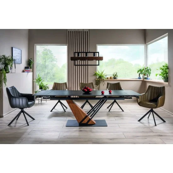 Стіл обідній розкладний GENESIS 180(240)*90 чорний/чорний/ясень GENESISCCJ180 2