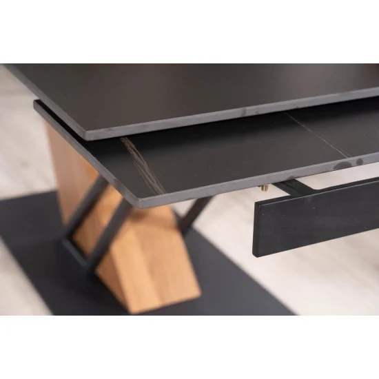 Стіл обідній розкладний GENESIS 180(240)*90 чорний/чорний/ясень GENESISCCJ180 9