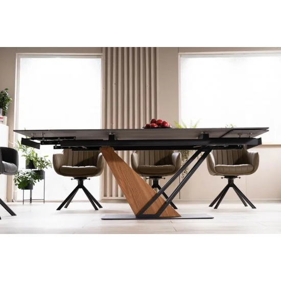 Стіл обідній розкладний GENESIS 180(240)*90 чорний/чорний/ясень GENESISCCJ180 7