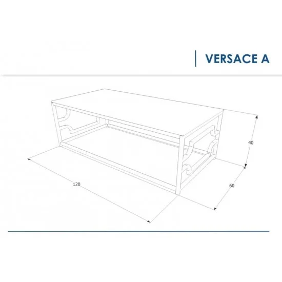 Журнальный стол Versace A 120х60 Прозрачный / Серебряный VERSACEATS 2