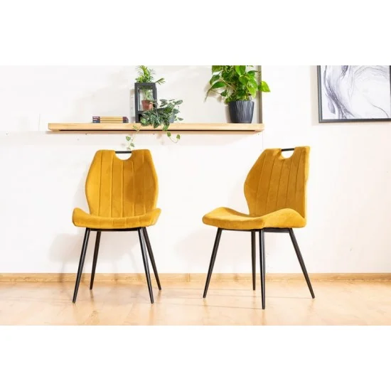 Стілець ARCO VELVET чорний каркас / карі BLUVEL 68 ARCOVCCU 7