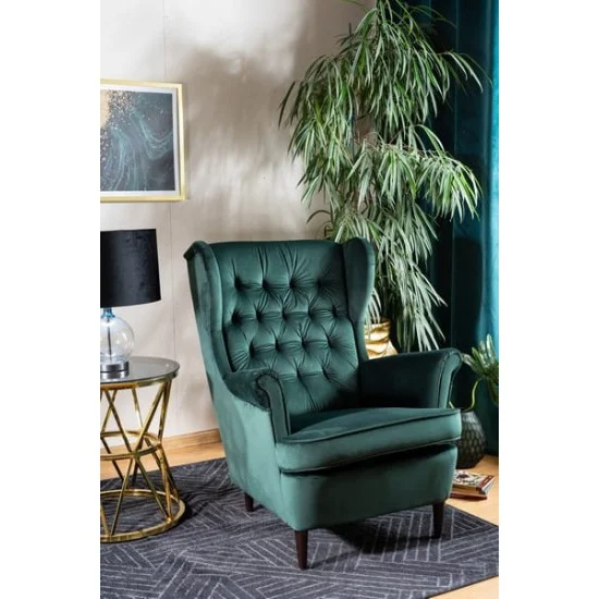 Крісло HARRY VELVET зелений BLUVEL 78 / венге HARRYV78W 5