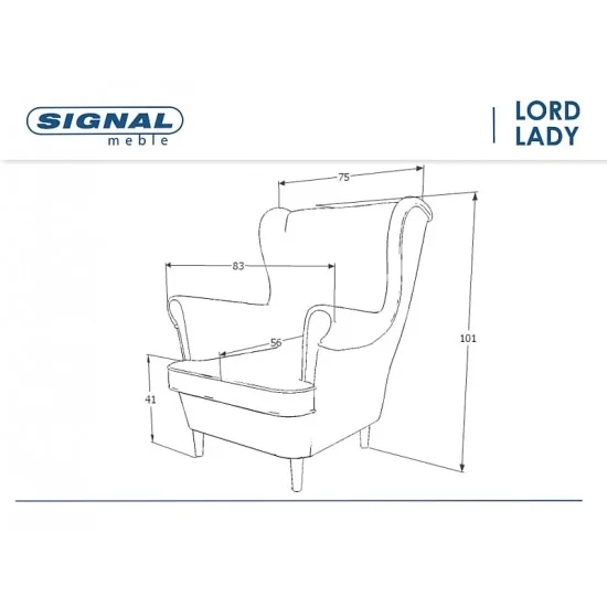 Крісло LORD VELVET темний беж/венге BL.40 LORDV40 4