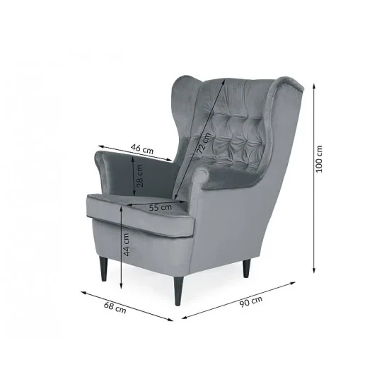 Крісло HARRY VELVET беж BLUVEL 28 / венге HARRYV28W 4