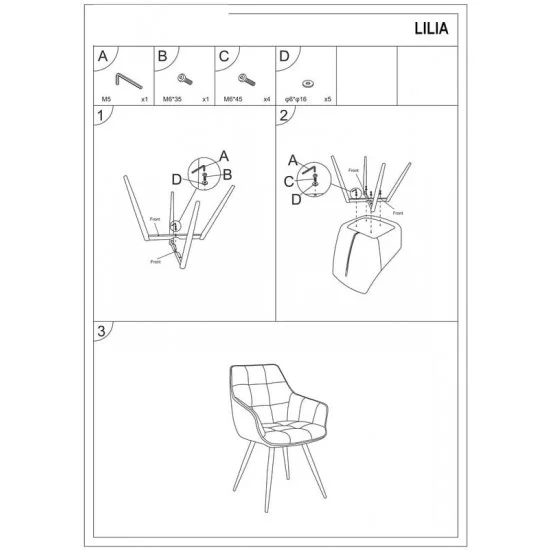 Стул LILIA VELVET черный каркас / синий BLUVEL 86 LILIAVCGR 5