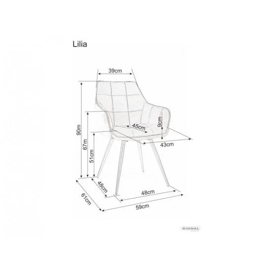 Стул LILIA VELVET черный каркас / синий BLUVEL 86 LILIAVCGR 3