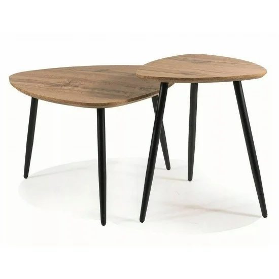 Журнальний столик подвійна Дуб артизан / Чорний (комплект) TWINDAC 3