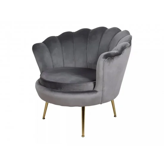 Кресло CAMELLIA 1 VELVET Серый BLUVEL 14 / Золотой CAMELLIAV1SZZL 3