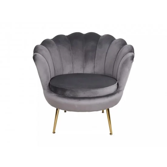 Кресло CAMELLIA 1 VELVET Серый BLUVEL 14 / Золотой CAMELLIAV1SZZL 2