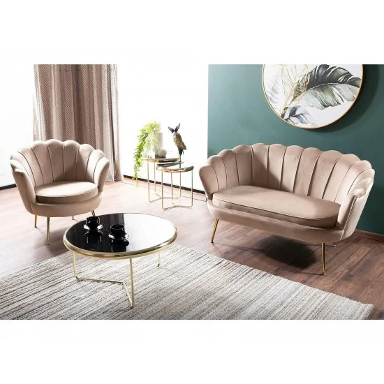 Диван CAMELLIA 2 VELVET Бежевий BLUEVEL 28/Золото CAMELLIAV2BEZL 5