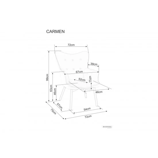 Кресло CARMEN VELVET цинамон/черный мат BL.4215 CARMENVCYC 3