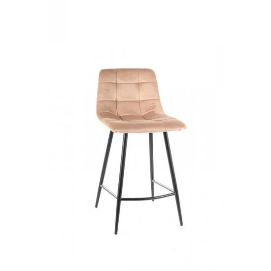Полубарный стул MILA H-2 VELVET черный каркас / беж MILAH2VCBE 11