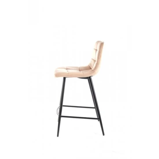 Полубарный стул MILA H-2 VELVET черный каркас / беж MILAH2VCBE 6