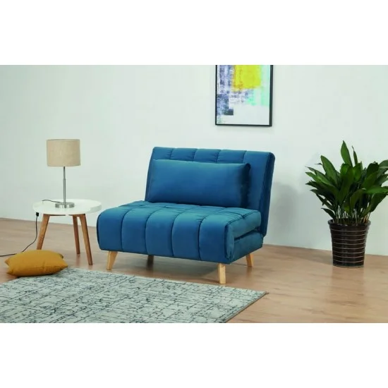 Кресло BILLY VELVET голубой TAP.188 / бук BILLYVN 2