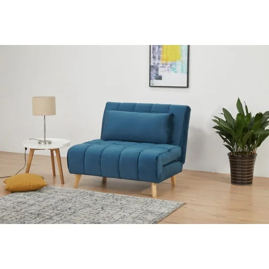 Кресло BILLY VELVET голубой TAP.188 / бук BILLYVN 4