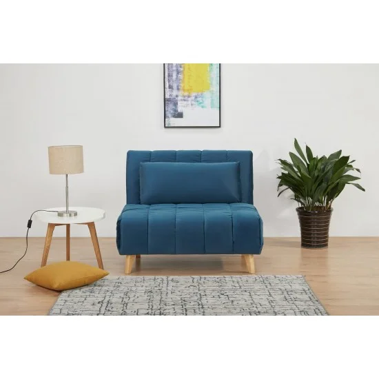 Кресло BILLY VELVET голубой TAP.188 / бук BILLYVN 3