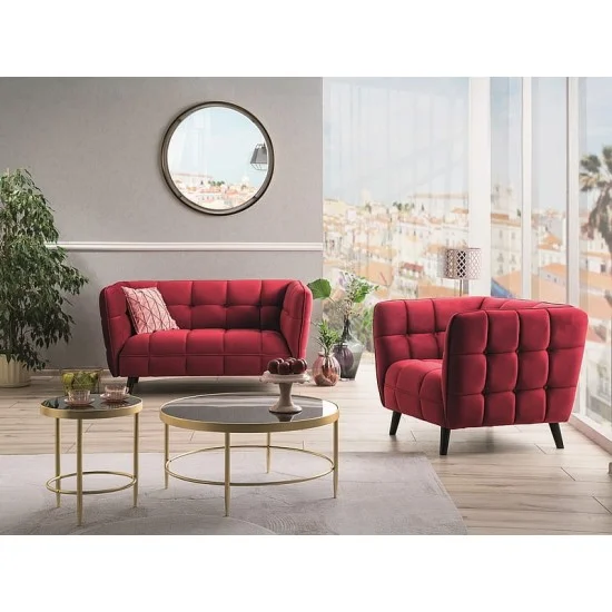 Диван CASTELLO 2 VELVET беж BLUVEL 28 / венге CASTELLO2V28 6