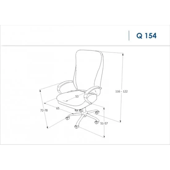 Офісне крісло поворотне Q-154 Чорний OBRQ154C 2