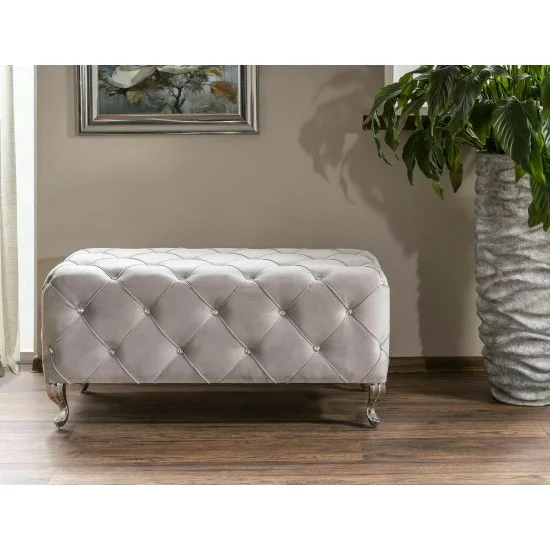 Пуф/лавка HESTIA VELVET світло-сіра BL.03 / срібний HESTIAV03S 2