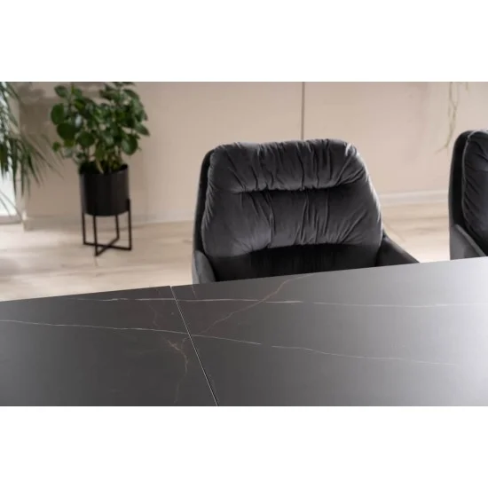 Стіл обідній розкладний SALVADORE CERAMIC 160(240)*90 чорний SAHARA NOIR/чорний мат SALVADORECC160 5