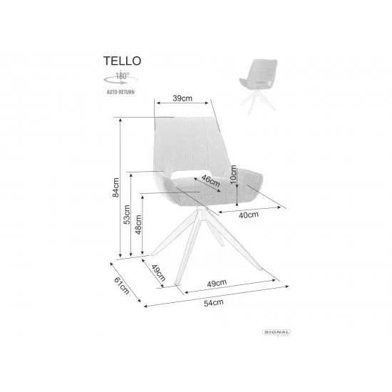 Стілець TELLO BJORN Чорний Стелаж / Карі 68 TELLOBJCCU 3