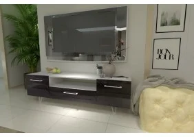 Тумба TV Maggio Білий / Бордово-бронзовий хамелеон