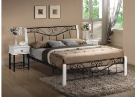 Двуспальная кровать Parma 160X200 Белый / Черный PARMA2B