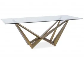 Стол обеденный Aston 100х200 см Прозрачный / Медь ASTON200