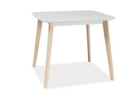 Стіл обідній Tibi Білий / Дуб вибілений 90х80 TIBIDBB90
