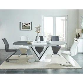 Стол обеденный раскладной Valerio Ceramic 160(220)X90 Серый / Белый VALERIOSZB