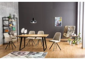 Стіл обідній Falcon 150х90 Дуб / Чорний FALCONDC150