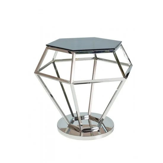 Журнальный стол Rolex 48х42 Дымчатый / Серебряный ROLEXSC 1