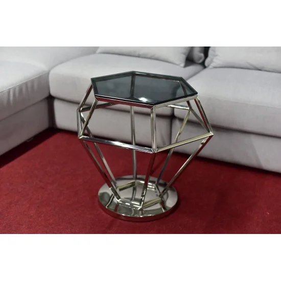 Журнальный стол Rolex 48х42 Дымчатый / Серебряный ROLEXSC 5