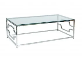 Журнальный стол Versace A 120х60 Прозрачный / Серебряный VERSACEATS