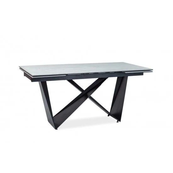 Стол обеденный раскладной Cavalli II Ceramic 90x160 Белый Мармур / Черный Мат CAVALLIBC160 5