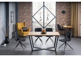 Стол обеденный Marcello 180x90 Масив Дуба / Черный MARCELLOLDC180
