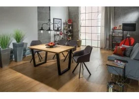 Стіл обідній Valentino 120х80 Натуральний Шпон / Чорний VALENTINO120