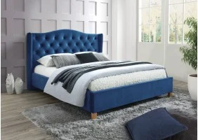 Двуспальная кровать Aspen Velvet 160X200 Синий ASPENV160GRD