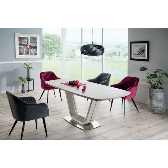 Стол обеденный раскладной Armani Ceramic 160(220)х90 Серый ARMANISZ160 1