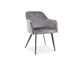 Крісло Elina Velvet Сірий / Чорний ELINAVCSZ