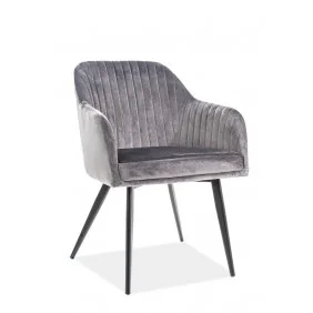 Крісло Elina Velvet Сірий / Чорний ELINAVCSZ