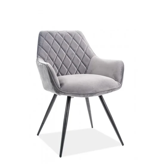 Крісло Linea Velvet Сірий / Чорний LINEAVCSZ 1