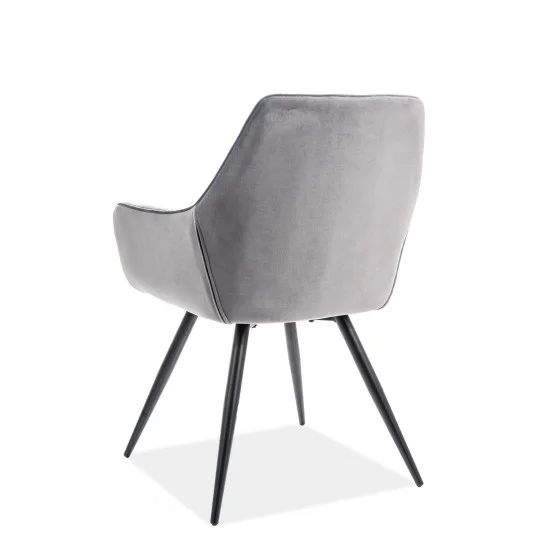 Крісло Linea Velvet Сірий / Чорний LINEAVCSZ 15