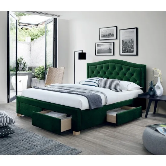 Двоспальне ліжко Electra Velvet 160X200 Зелений ELECTRAV160Z 1