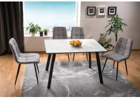 Стол обеденный Samuel 80х120 Эффект Мармура / Черный Мат SAMUELCSZ120