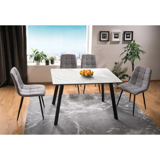 Стол обеденный Samuel 80х120 Эффект Мармура / Черный Мат SAMUELCSZ120 1