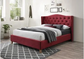 Двуспальная кровать Aspen Velvet 160X200 Бордовый ASPENV160BOD