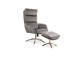Крісло реклайнер Monroe Velvet Сірий MONROEVSZ