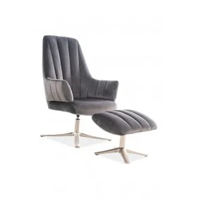 Крісло реклайнер Adams Velvet Сірий ADAMSVSZ