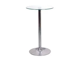 Столик барный B-103 Прозрачный / Хром 60x60x100 STBARB103
